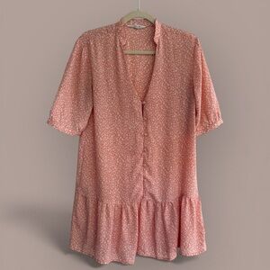 BB Dakota by Steve Madden Floral Tiered Mini Dress in Coral